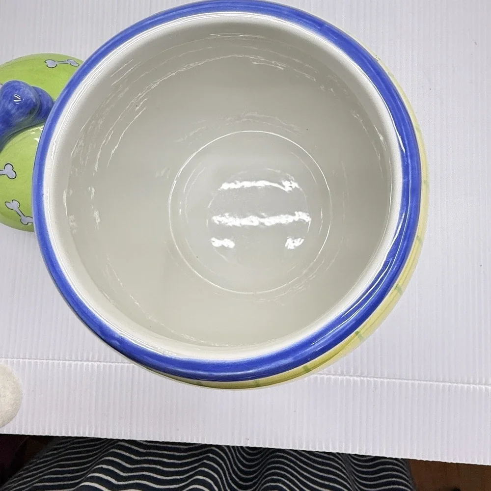 Rare 90's Y2K Find Vintage Hausenware Dog Treat Jar Hand Painted Ceramic
